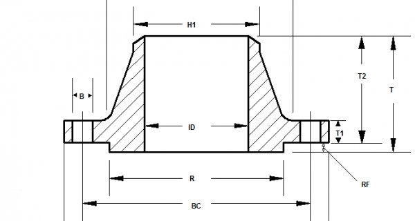 Weld Neck Flanges Dimensions Image